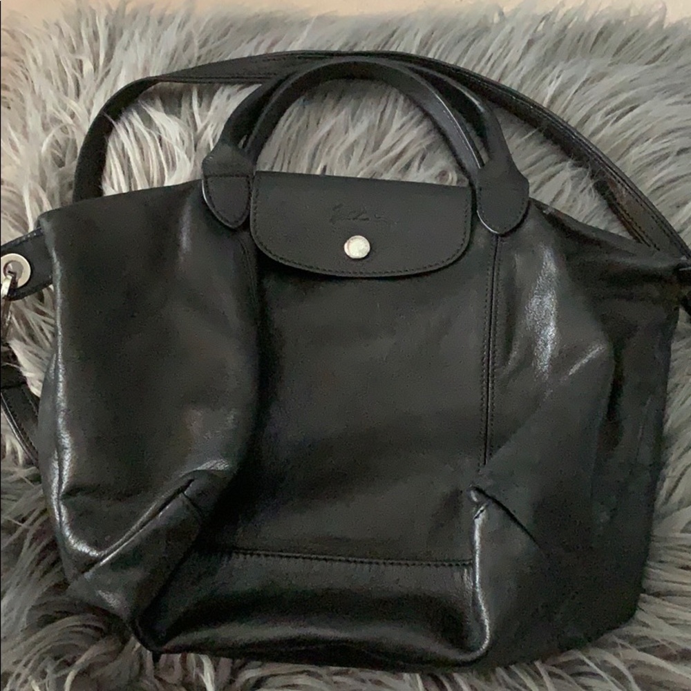 Longchamp leather Le Piliage Cuir shoulder bag